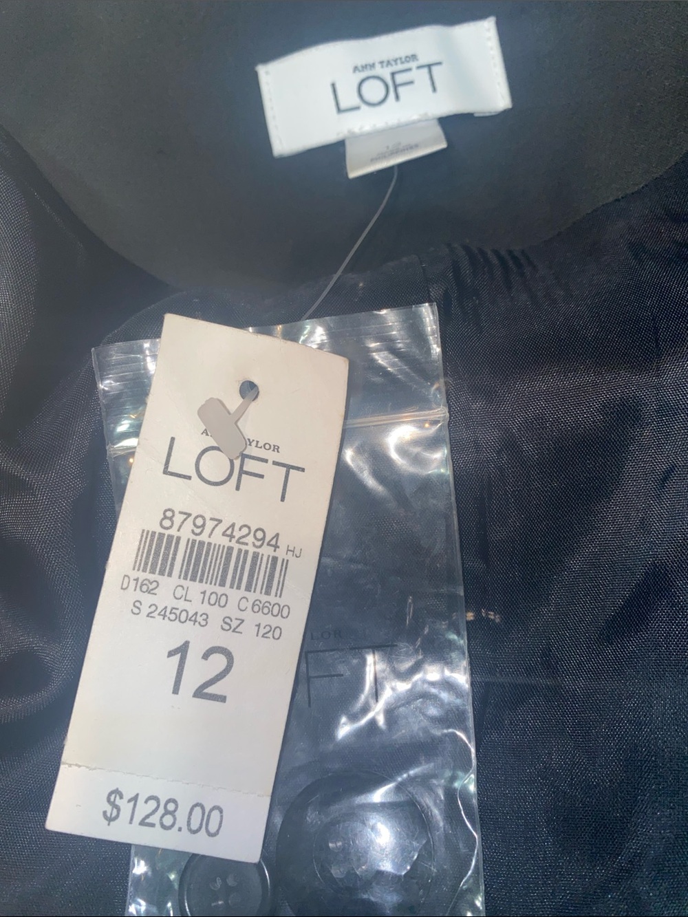LOFT Black Ruffle-Trim Single-Button Blazer - Picture 13 of 13